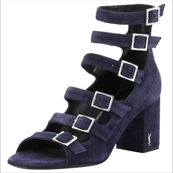 Saint Laurent Babies YSL Suede Gladiator Heeled Sandals - Picture 1 of 10